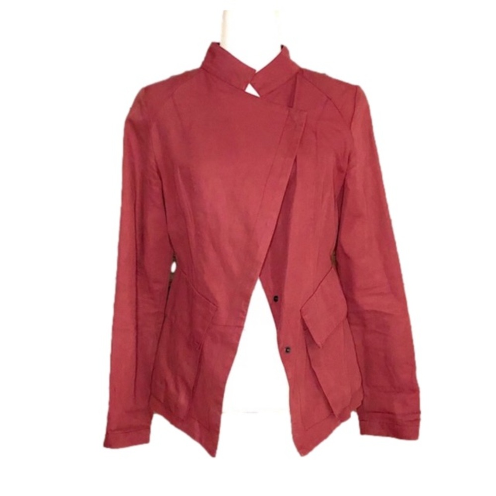 Sarah Pacini linen terracotta blazer